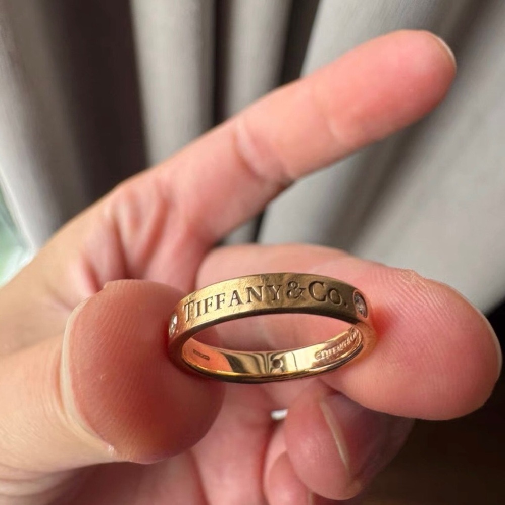 Tiffany & Co. Gold Band with Sparkling Accents